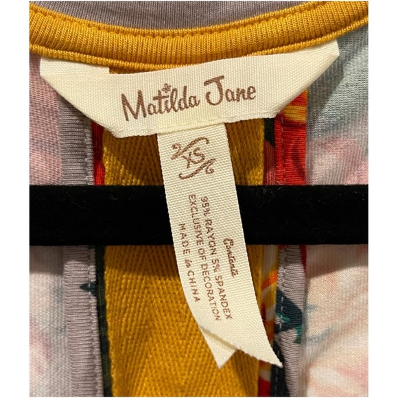 MATILDA JANE Grey Floral Long Sleeved Mini Dress - Picture 4 of 5